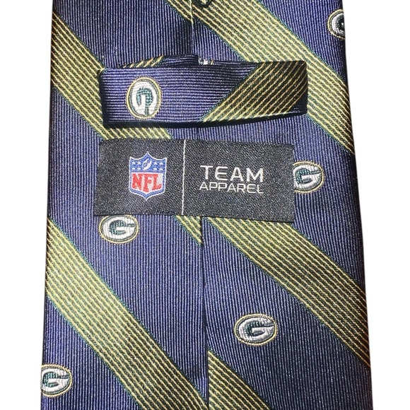 EUC Green Bay Packers NFL Team Apparel Black Navy Blue Men’s Neck Tie Set - Picture 2 of 7